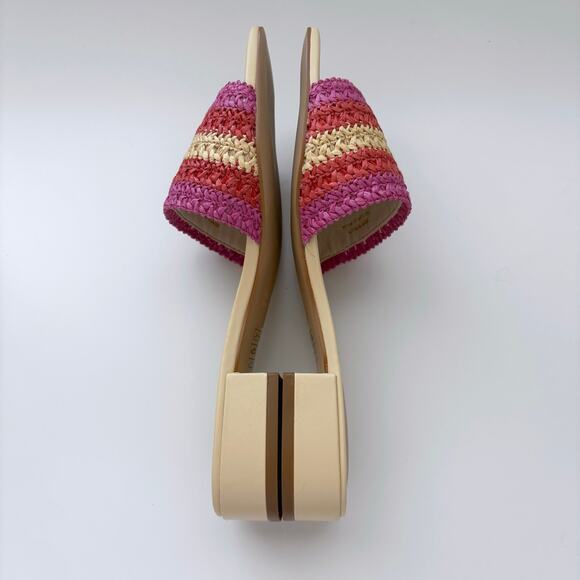 Anthropologie Maeve The Coralie Woven Mule Slide Sandals Size 36 US 5-5.5 Pink - Picture 4 of 9